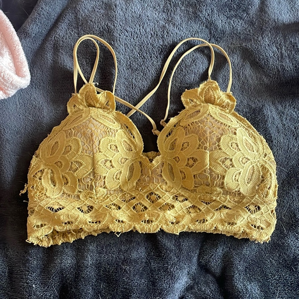 Mustard colored bralette from Wishlist. Size small